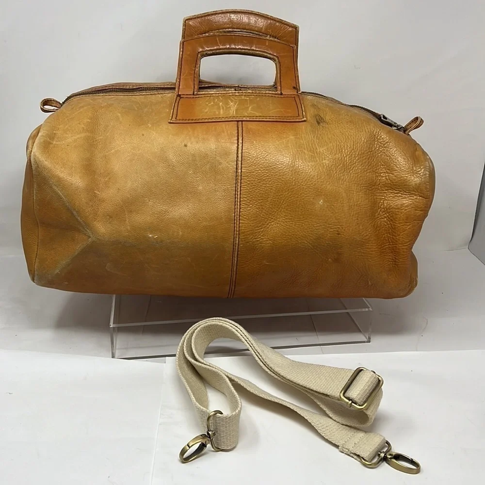 Vintage 16” Belting Leather Zip Duffel Bag